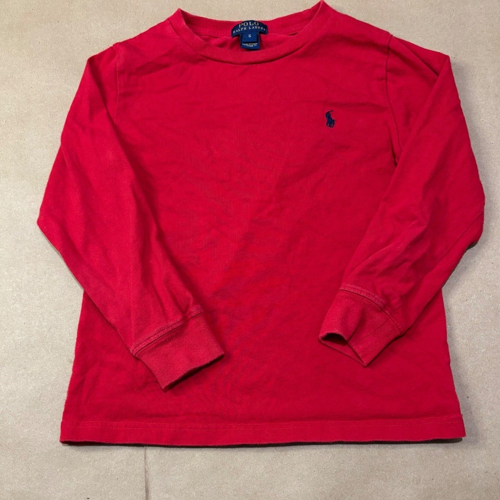 Polo Ralph Lauren Red Long Sleeve Shirt Women‎ Size 6